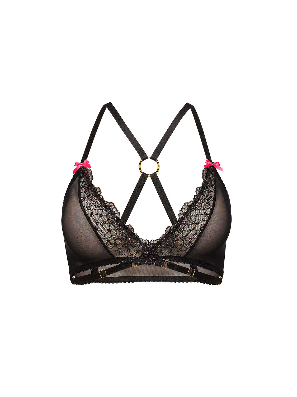 black rainbow opal big triangle bra