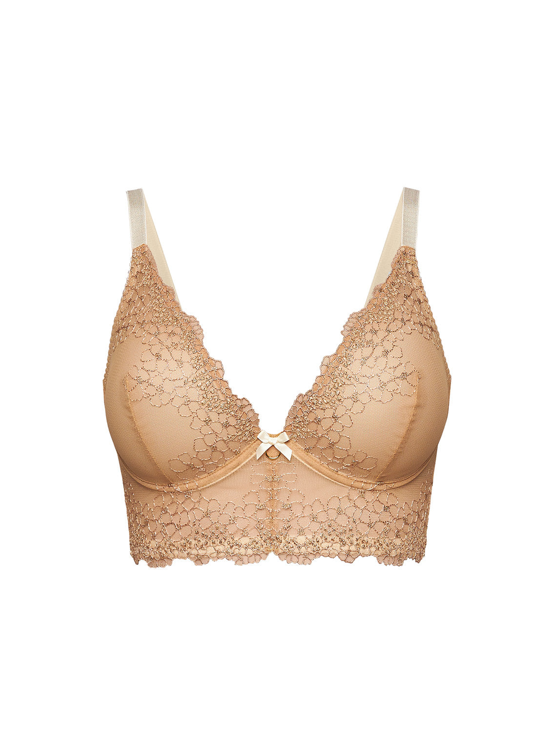 champagne opal long wire bra