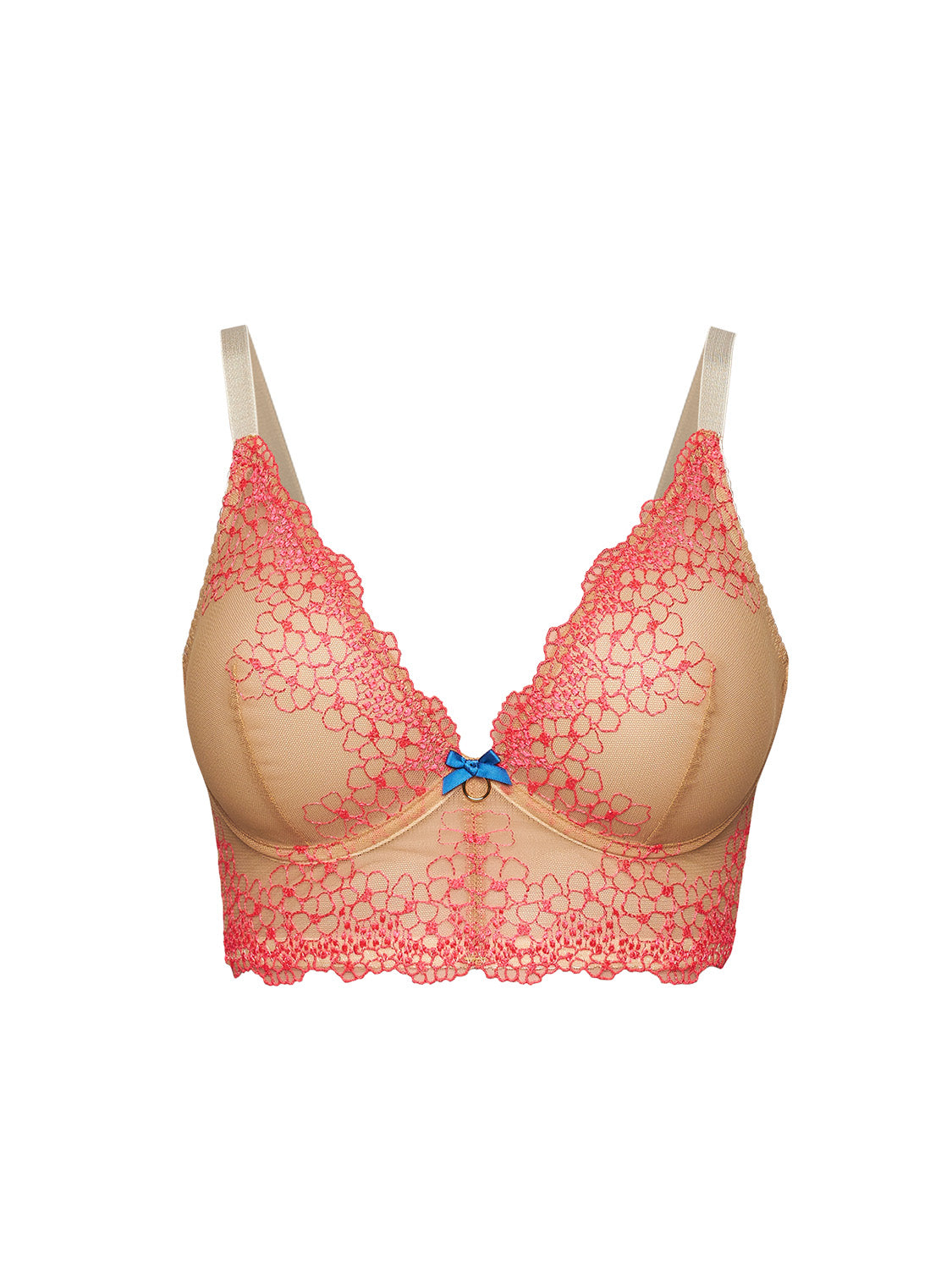 neon pink opal long wire bra