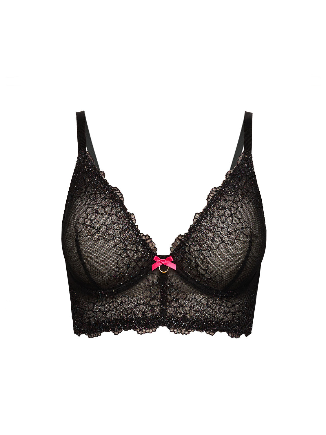 black rainbow opal long wire bra