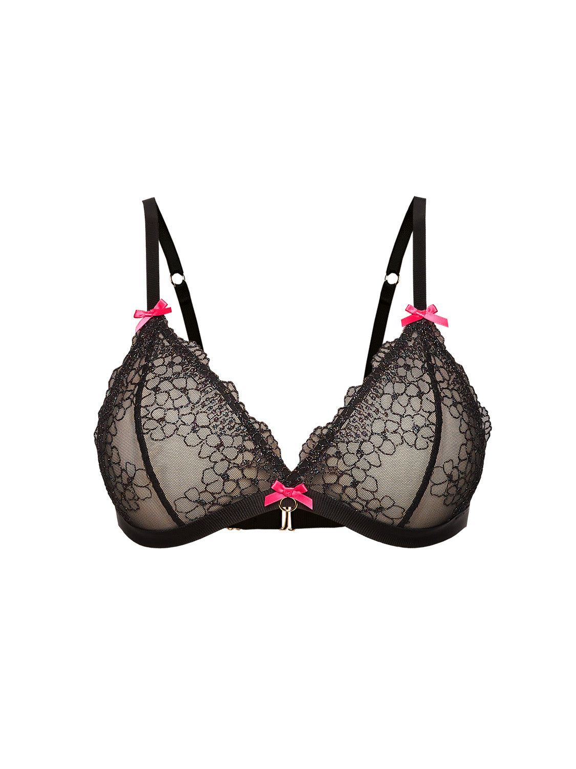 black rainbow opal triangle bra