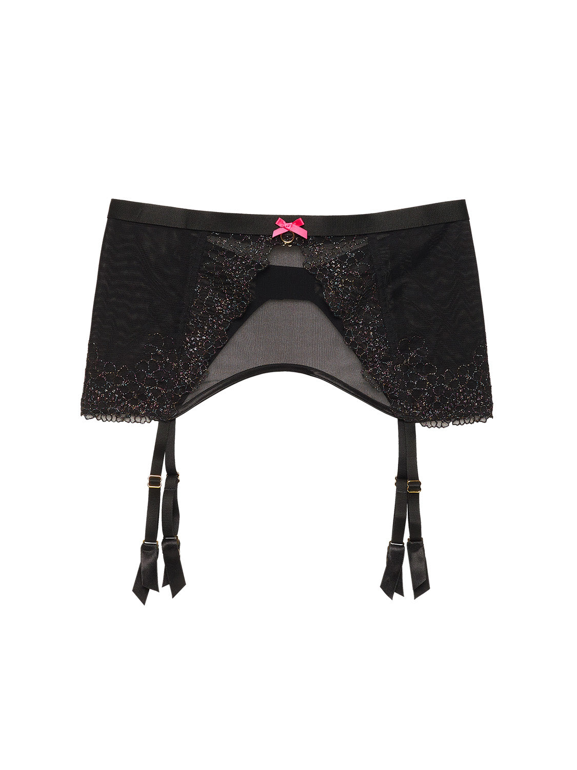black rainbow opal suspender